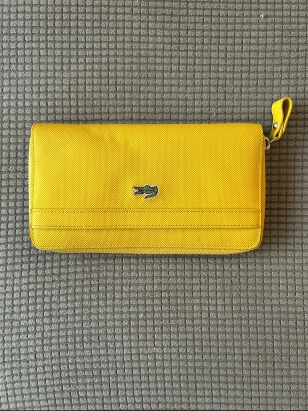 Lacoste Bright Yellow Zip-Around Wallet